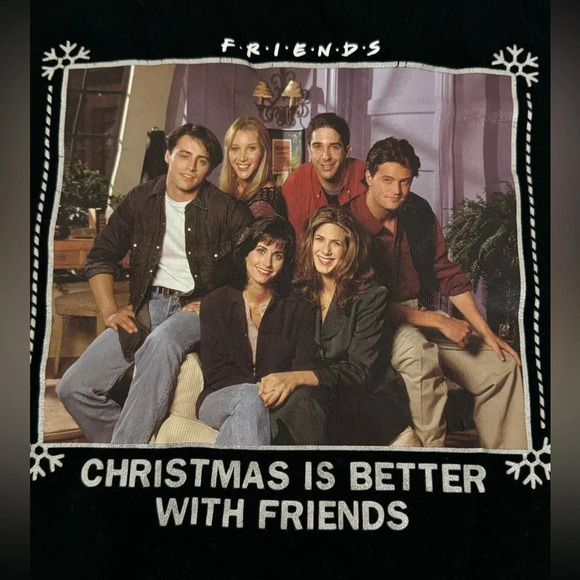 Friends Cropped Holiday Sweatshirt Friends TV Show 90’s Ugly Christmas Sweater - Picture 3 of 7
